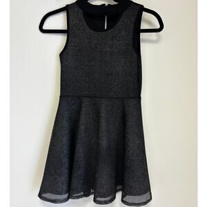 Sally Miller Coutoure Sleeveless Black Overlay Dress Size Small 7/8